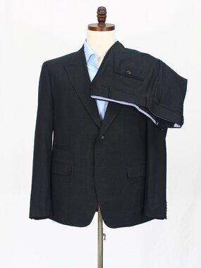James Tattersall 44R 38x32 Gray Full Suit 2-Button Solid R746